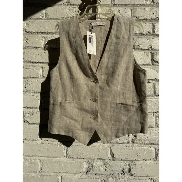 Lanhtropy 100% Linen Vest XS- NWT - Picture 4 of 10